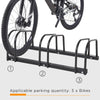 3-Bike Bicycle Floor Parking Rack Cycling Storage Stand Ground Mount Garage Organizer for Indoor and Outdoor Use, Black