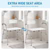 Tub Transfer Bench with Arm and Back, Shower Chair with Slip-Resistant Feet, for Elderly and Disabled, White