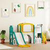 Qaba 7 in 1 Toddler Slide with Basketball Hoop, Climbing Frame, Telescope, Drawing Board, Storage Box for Ages 1-3