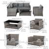 5 Pieces Wicker Patio Furniture Set with 4