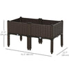2-piece Raised Garden Bed PP Raised Flower Bed Plant Stand Stackable Vegetable Herb Grow Box