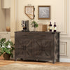Side Cabinet, Farmhouse Kitchen Storage Cabinet w/ 2 Drawers and Shelves for Living Room, Entryway, Espresso