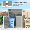 41 Cu. Ft. Outdoor Storage Shed, Outdoor Horizontal Trash Can Storage with Chain Lid, Lockable Storage Box
