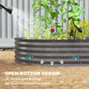 6' x 3' x 1' Large Outdoor Planter Box, Galvanized Raised Garden Bed with Metal Plant Stake, Silver, Black
