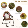 Kids Folding Picnic Table and Chair Set Pattern Outdoor Garden Patio Backyard with Removable & Height Adjustable Sun Umbrella Brown