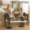 Bar Stools Set of 2, Swivel Counter Height Barstools with Adjustable Height, Back and Footrest, PU Leather Bar Chairs