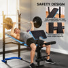Soozier Adjustable Weight Bench with Barbell Rack and Leg Developer for Weight Lifting and Strength Training Multifunctional Workout Station for Home Gym Fitness, Black