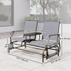 Patio Glider Rocking Chair 2 Person Outdoor Loveseat Rocker Garden Furniture Bench, Grey