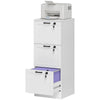 Vertical Filing Cabinet with 3 Drawers, Lock, File Cabinet for Home Office, A4 and Letter Size Files, White
