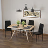 High Back Dining Chairs, Modern Upholstered PU Leather Accent Chairs with Metal Legs for Kitchen, Set of 4, Black