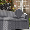3 Seater Wicker Patio Sofa with Side Trays, Outdoor Couch with 6