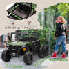Qaba 24V 4WD Kids Ride On Truck with 6 Wheels Electric Ride On Car with Remote, Dump Bed for 3-8 Years, Green