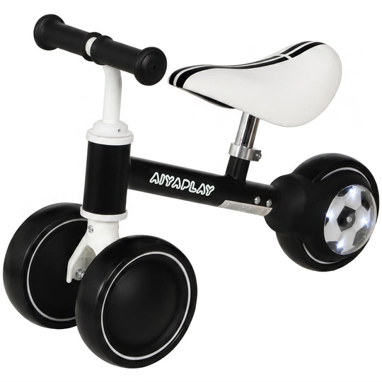 Balance Bike, Baby Bike with 135° Steering Limit & Lighting Rear Wheels for Toddlers 12-24 Months, Black
