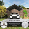 10'x20' Carport Heavy Duty Galvanized Car Canopy with Included Anchor Kit, 3 Reinforced Steel Cables