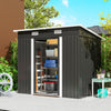 7'x 4' Metal Patio Storage Shed Garden Lockable Shed Tool Utility Storage Unit, Black