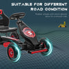 Pedal Go Kart w/ Adjustable Seat, Rubber Wheels Shock Absorb, Red