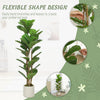 4FT Artificial Fiddle Leaf Fig Tree, Fake Potted Tree with Solid Wood Trunks and Lifelike Leaves for Indoor Decor, Green
