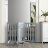 3-Panel Foldable Dog Gate with Feet for Medium Dogs and Below, Grey