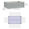 Set of 2 Galvanized Raised Beds for Garden, Outdoor Planter Box for Flowers, Herbs and Vegetables, Light Grey