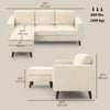 Sectional Sofa with Changeable Chaise Lounge, 3 Seat L-Shaped Sofa, Upholstered Couch for Small Space