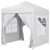 6.6'x6.6' Pop Up Canopy Tent with Sidewalls, Instant Sun Shelter Camping Gazebo with Carry Bag, White