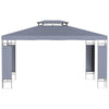 10' x 13' Outdoor Gazebo, Double Roof Patio Gazebo Canopy Shelter with Screen Decorate Corner Frame, Grey