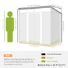 6.5x4FT Galvanised Metal Shed with Foundation Kit, Lockable Garden Tool Storage House with Sliding Doors, Vents