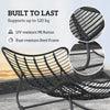 Oversized Rattan Patio Egg Chair, Outdoor Rocking Chair with Padded Cushion for Indoor, Porch, Grey
