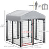 Outdoor Dog Kennel with Waterproof UV-Resistant Cover, 8 x 4 x 6 ft