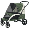 Foldable Pet Stroller for Medium Dogs with Four Big Wheels, Shock-Absorbing Frame, Safety Leashes, Brakes