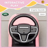 Qaba Licensed Land Rover Ride on Push Car with Anti-Tip Device, Under-Seat Storage, Horn, Engine Sounds for 18-36 M, Pink