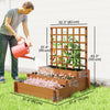 Wooden Elevated Planter Box with Trellis for Climbing Plants, 3 Tier Raised Garden Bed for Garden, Outdoor, Brown