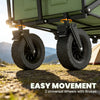 130L Folding Garden Cart with Wheels, Heavy-Duty Collapsible Wagon with Brakes, Green