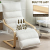 Accent Chair, Velvet Upholstered Living Room Chair with Footrest, Wood Frame, Cream White