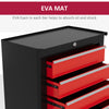 Rolling Tool Chest, 5-Drawer Lockable Tool Cabinet with 4 Wheels, Handle, Toolbox Storage Organizer for Garage, Workshop, Repair Shop, Red