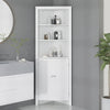 Tall Bathroom Storage Cabinet, Corner Cabinet with Doors, Linen Cabinet with Doors and 3-Tier Shelves, White