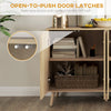 Buffet Cabinet with Storage Modern Fluted Sideboard with Adjustable Shelves Wood Legs for Dining Room Living Room