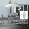 8 Piece Patio Set with Umbrella, 6 Folding Chairs, Rectangle Table, Outdoor Dining Set for 6 with Mesh Seat, Grey