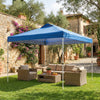 Pop Up Canopy Waterproof Canopy Tent with Carrying Bag for Parties Garden BBQs 9.8' x 9.8', Blue