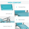 Outdoor Folding Chaise Lounge Chair Recliner with Portable Design, Adjustable Backrest, Cushion and Headrest, Blue