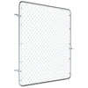 Garden Gate Chain Link Fence Gate, Galvanized Steel Garden Door for Yard Entrance Way, 70.9 x 70.9 in., Silver