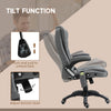 6 Point Vibrating Massage Home Office Chair High Back Executive Chair with Reclining Back, Swivel Wheels, Grey