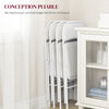 Set of 4 Metal Foldable Chairs, PU Leather Padded Folding Chairs with Cushion Seat and Open Back for Indoor, White