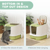 Enclosed Cat Litter Box with Lid, Scoop, Top Entry, Deodorization Bags, Drawer Type Cat Litter Tray, Easy to Clean, Green