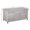 75 Gallon Wooden Storage Box patio Deck Box Bench, Garden Backyard Outdoor Storage Container with Aerating Gap & Weather-Fighting Finish, Grey