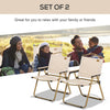 Set of 2 Camping Chair, Lightweight Folding Chair, Portable Armchairs, Excellent for Festivals, Fishing, Khaki
