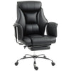 Reclining Office Chair, Overstuffed Executive Desk Chair with High Back, PU Leather, Footrest, Swivel Wheels
