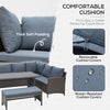 4 Piece Outdoor Patio Rattan Wicker Dining Table Bench Patio Furniture Sofa