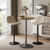 Round Table for 2, 40.2 Inch Bar Height Pub Table with Steel Frame, Non-Slip Base for Living Room, Kitchen, Natural Wood