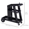 3 Tier Welding Cart Welder Trolley Garage Welding/Plasma Cutter Cart for Tanks Gas Bottles w/ Safety Chain Black